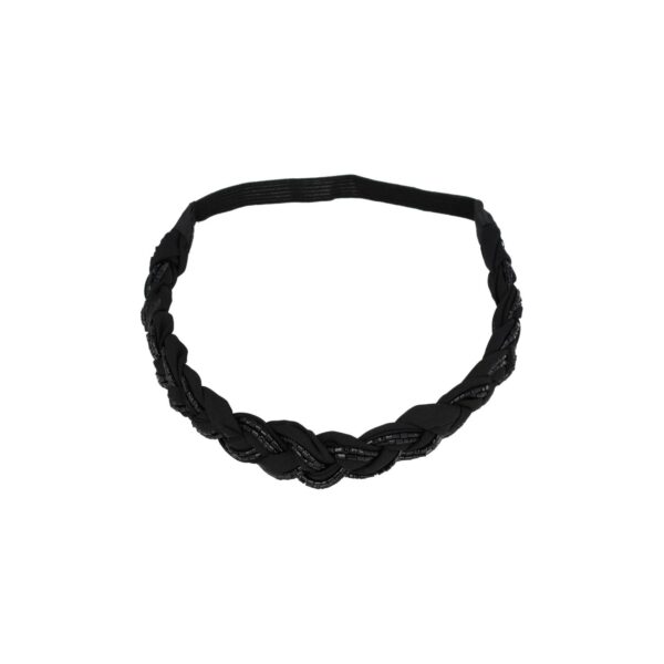 Haarband gevlochten - Kraaltjes jersey 2cm - Zwart