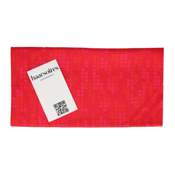 haarband multifunctioneel blok print_4 Haarband multifunctioneel - Blok patroon 45x25cm - Rood