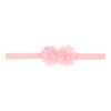 haarband smal dubbele bloem tulle stof grijs roze wit_1 Haarband bloem - Smal tule stof - Roze