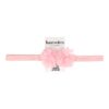 haarband smal dubbele bloem tulle stof grijs roze wit_2 Haarband bloem - Smal tule stof - Roze
