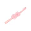 haarband smal dubbele bloem tulle stof grijs roze wit_8 Haarband bloem - Smal tule stof - Roze