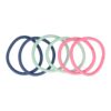 Haarelastieken basic - Zonder metaal - Roze groen blauw - Set van 6