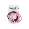 Haarelastieken basic - Zonder metaal - Roze groen blauw - Set van 6