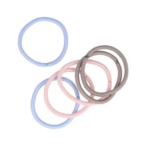 Haarelastieken basic - Zonder metaal - Roze bruin blauw - Set van 6