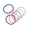 Haarelastieken basic - Zonder metaal - Roze groen blauw - Set van 6