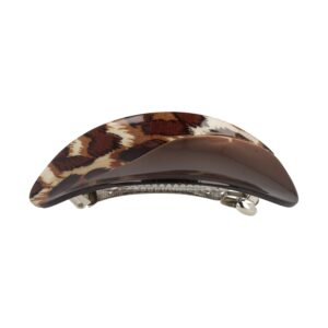 Haarspeld Panterprint Patentspeld – Ovale Haarclip 10 cm – Stevige Bruine Haarspeld voor Dames