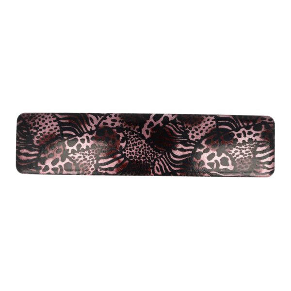 haarspeld panter buin roze goud 9cm_1 Haarspeld 9 cm – Panter Fantasie Print – Zwart & Roze