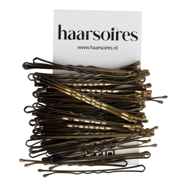 schuifspeldjes 6cm_3 Haarspeld schuifspeldjes - Basic 6cm - Bruin - Set van 100