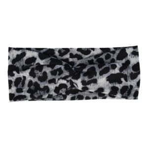 Haarband Twist 9cm – Panterprint – Jersey Stof – Grijs Zwart