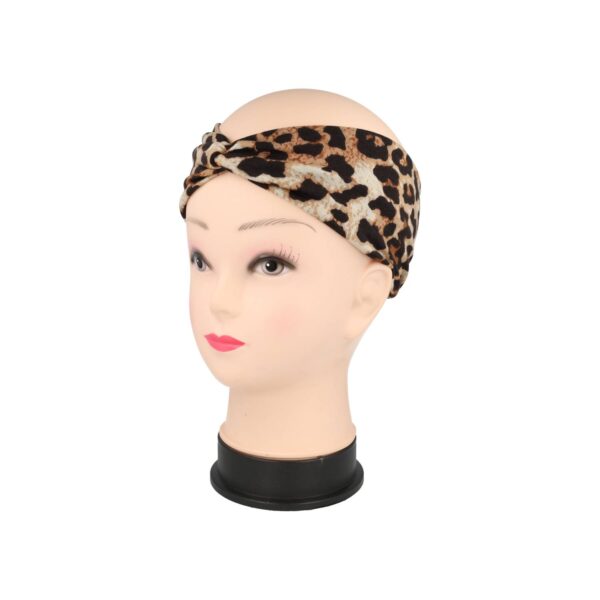 Haarband twist panter 9cm bruin grijs_8 Haarband Twist 9cm – Panterprint – Jersey Stof – Bruin Beige Zwart