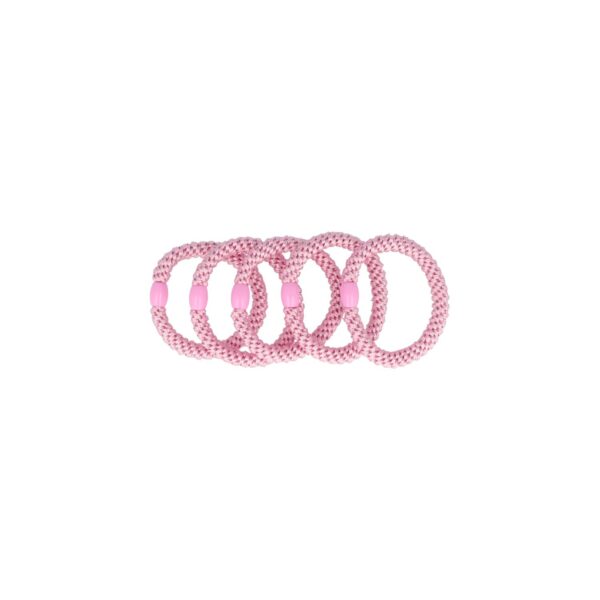 Hair tie oranje zwart wit roos_1 Haarelastieken basic - Hair Tie - Roze - Set van 5