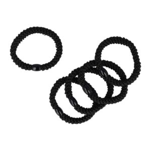 Haarelastieken basic - Hair Tie - Zwart - Set van 5