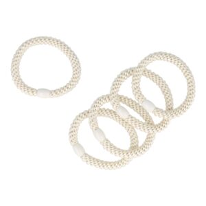 Haarelastieken basic - Hair Tie - Wit - Set van 5