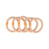 Hair tie oranje zwart wit roos_9 Haarelastieken basic - Hair Tie - Licht oranje - Set van 5