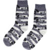 S2246_7 Sokken katoen - wasbeer streep print - grijs zwart - maat 36-43