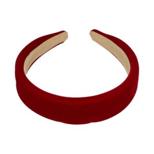 Haarband Diadeem 3cm – Zacht Gevuld – Velvet Stof – Donkerrood