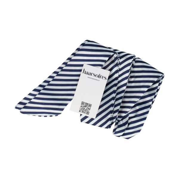 haarsjaaltje-streep-patroon-180cm_6 Haarband haarsjaaltje - Gestreept patroon 180cm - Blauw wit