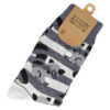 sock2246_1 Sokken katoen - wasbeer streep print - grijs zwart - maat 36-43