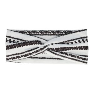 Haarband Twist 9cm – Bloemenprint Ibiza Streep – Jersey Stof – Wit Zwart
