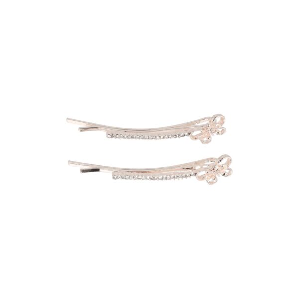 Schuifspeldjes vlinder strass_2 Haarspeld schuifspeldjes - Vlinder strass 6cm - Zilver - Set van 2