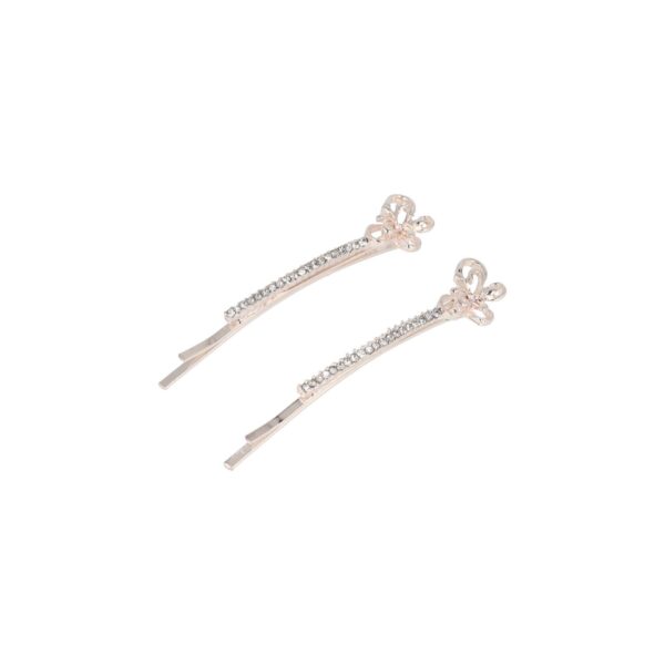 Schuifspeldjes vlinder strass_8 Haarspeld schuifspeldjes - Vlinder strass 6cm - Zilver - Set van 2