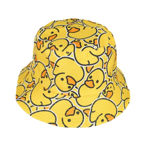 Bucket Hat Hoedje – Badeendjes Print Omkeerbaar – One Size – Geel Oranje