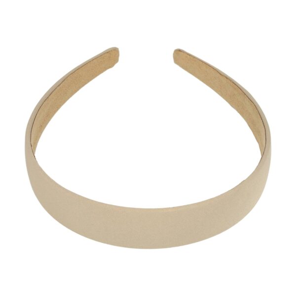 diadeem gladde stof 3cm bruin beige_1 Haarband Diadeem 2,5cm – Gladde Satijnen Stof – Effen Kleur – Beige