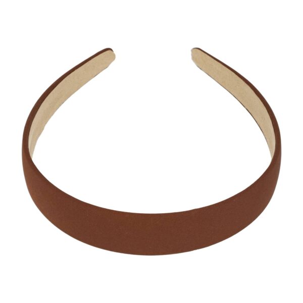 diadeem gladde stof 3cm bruin beige_3 Haarband Diadeem 2,5cm – Gladde Satijnen Stof – Effen Kleur – Bruin