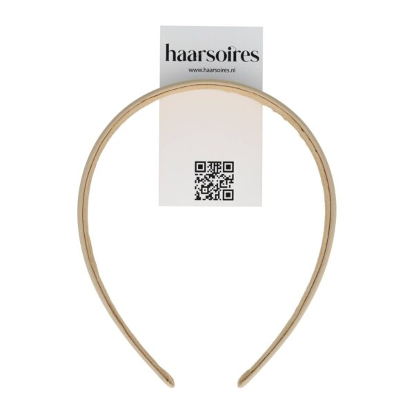 diadeem gladde stof 3cm bruin beige_6 Haarband Diadeem 2,5cm – Gladde Satijnen Stof – Effen Kleur – Beige