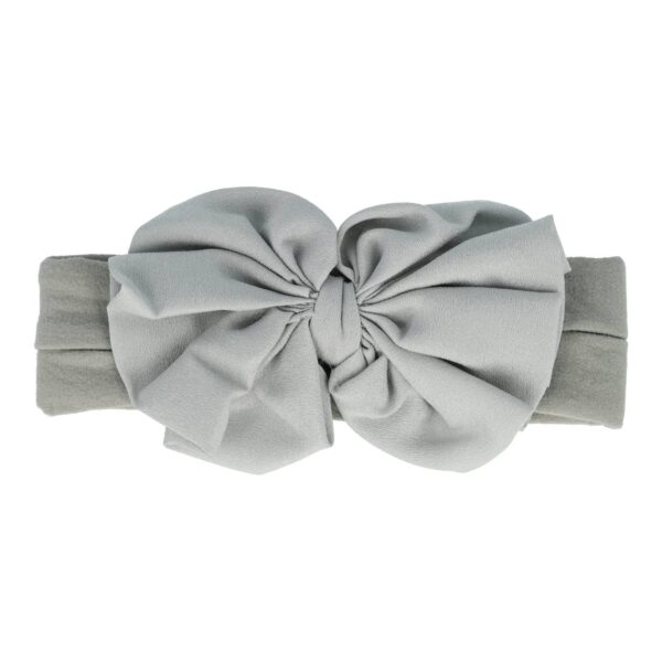 haarband baby strik grijs_1 Haarband sierband - Strikje 10cm baby - Grijs