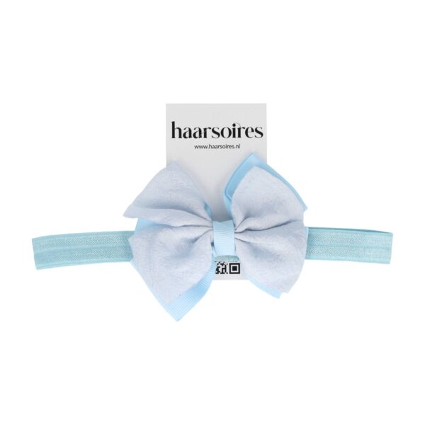 haarband baby strikje roze wit blauw_4 Haarband sierband - Strikje baby - Blauw