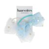 haarelastiek strik duo kleuren_2 Haarelastieken – Strik 9cm – Tule Stof & Glitters – Wit Blauw – Set van 2