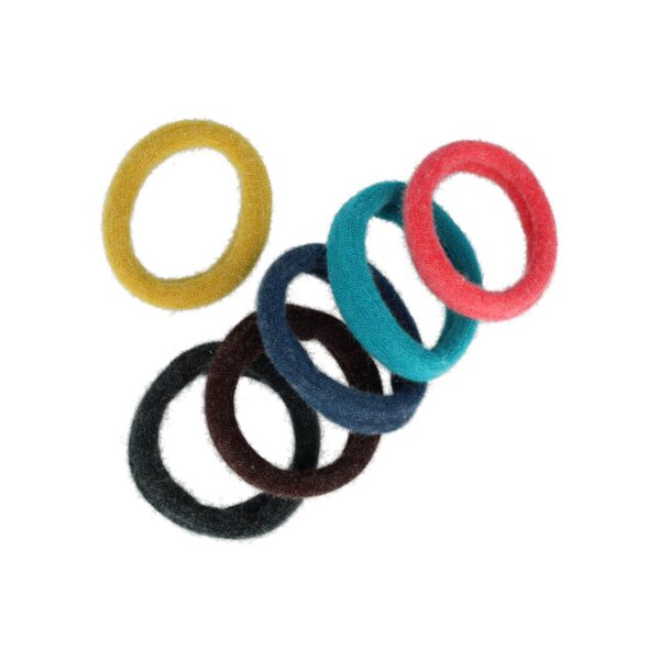 haarelastieken multi 6 stuks_2 Haarelastieken basic - Endless 6cm - Zwart bruin blauw roze geel - Set van 6