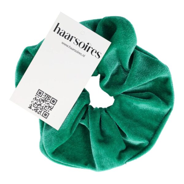 scrunchie velvet groen_2 Haarelastiek Scrunchie – Basic – Velvet Stof – Groen