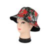 Bucket Hat Hoedje – Roos Schedel Print Omkeerbaar – One Size – Zwart Rood Wit