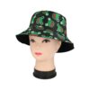Bucket Hat Hoedje – Kikker Print Omkeerbaar – One Size – Groen Zwart Rood