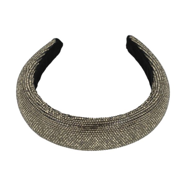 diadeem glitter goud 3cm_1 Haarband Diadeem 3,5cm – Dik Gevuld – Glitter Stof – Goud