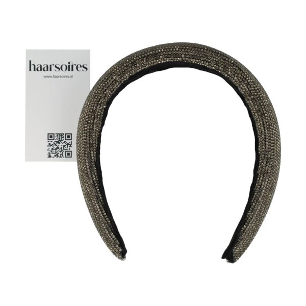 diadeem glitter goud 3cm_3 Haarband Diadeem 3,5cm – Dik Gevuld – Glitter Stof – Goud