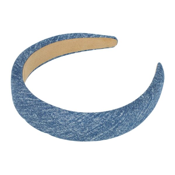 diadeem jeans blauw_4 Haarband Diadeem 3cm – Dik Gevuld – Jeans Kleur Stof – Blauw