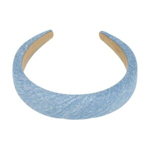 Haarband Diadeem 3cm – Dik Gevuld – Jeans Kleur Stof – Lichtblauw