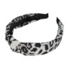 diadeem knoop panter grijs_2 Haarband Diadeem 3cm – Knoop & Panterprint Stof – Lichtgrijs Zwart