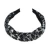 diadeem knoop panter grijs_3 Haarband Diadeem 3cm – Knoop & Panterprint Stof – Donkergrijs Zwart