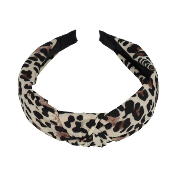 diadeem knoop panter grijs_7 Haarband Diadeem 3cm – Knoop & Panterprint Stof – Zwart Bruin Grijs