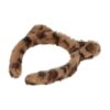 diadeem oortjes panter bruin_3 Haarband Diadeem 2cm – Oortjes – Teddy Stof – Panterprint – Bruin