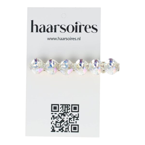 duckklem facet stenen recht en tulp_7 Haarspeld Duckklem 6cm – Facet Stenen – Zilver Parelmoer