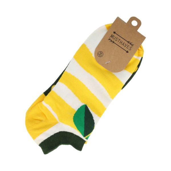enkelsokken muis kaas citroen_3 Sokken Enkelsokken Katoen – Citroen Streep Print – Groen Geel Wit – Maat 38-45