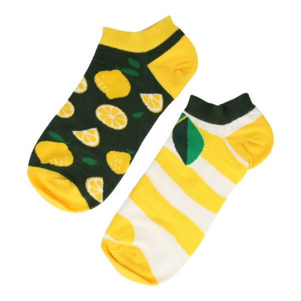 enkelsokken muis kaas citroen_4 Sokken Enkelsokken Katoen – Citroen Streep Print – Groen Geel Wit – Maat 38-45