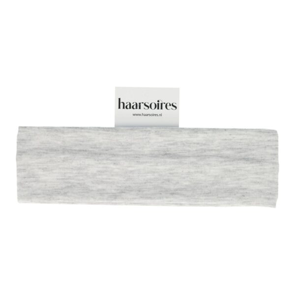 haarband jersey 6cm bruin grijs wit_4 Haarband Stof 6cm - Basic - Jersey - Grijs