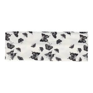 Haarband Stof 8cm - Vlinder Print - Wit Zwart