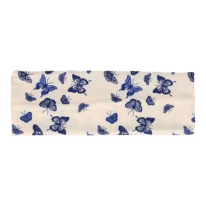 Haarband Stof 8cm - Vlinder Print - Wit Blauw